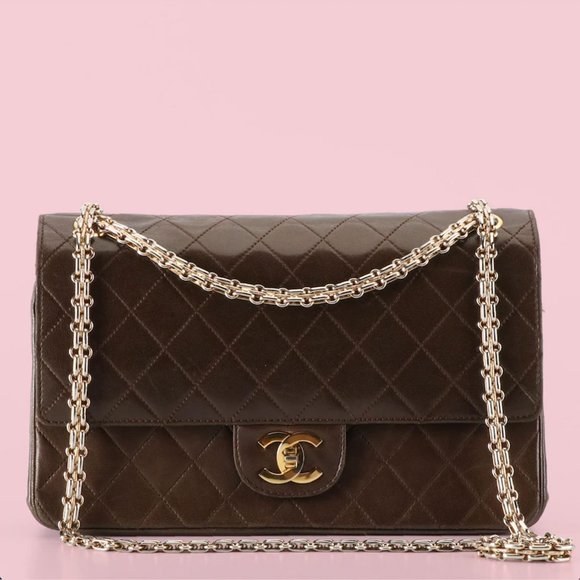 RARE - Chanel Vintage Small 24k Gold Reissue Chain Double Flap Bag
